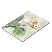Palmbladeren met witte vogel notitieboek (Linkerzijde)