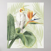 Palmbladeren met witte vogel poster (Voorkant)