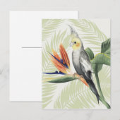 Palmbladeren met zwarte vogel briefkaart (Voorkant / Achterkant)