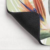 Palmbladeren met zwarte vogel muismat (Hoek)