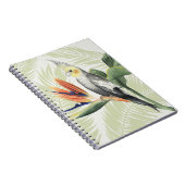 Palmbladeren met zwarte vogel notitieboek (Rechterzijde)