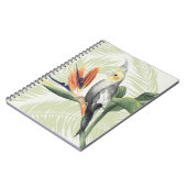 Palmbladeren met zwarte vogel notitieboek (Linkerzijde)