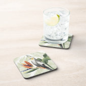 Palmbladeren met zwarte vogel onderzetter (Rechterzijde)