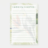 Palmbladeren met zwarte vogel post-it® notes (Voorkant)