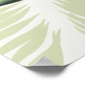 Palmbladeren met zwarte vogel poster (Hoek)