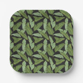 Palmbladeren | Monogram 2 Papieren Bordje (Voorkant)