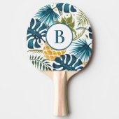 Palmbladeren Monogram anananas goudappel Tafeltennisbatje (Voorkant)