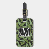 Palmbladeren | Monogram Bagagelabel (Voorkant verticaal)