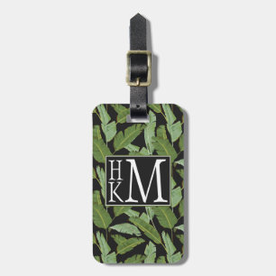 Palmbladeren   Monogram Bagagelabel
