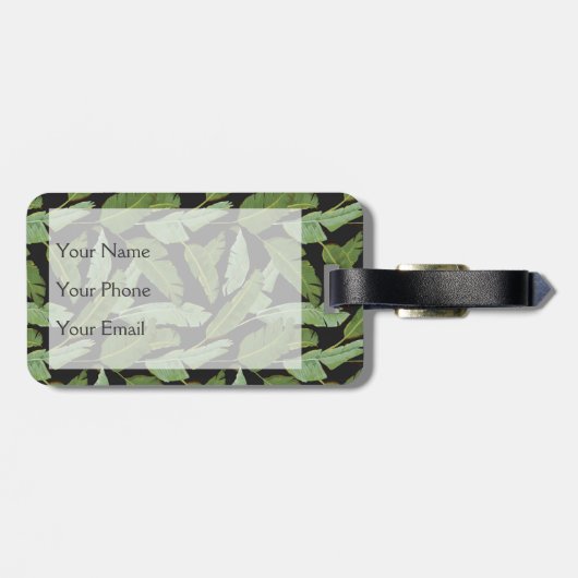 Palmbladeren | Monogram Bagagelabel (Achterkant horizontaal)