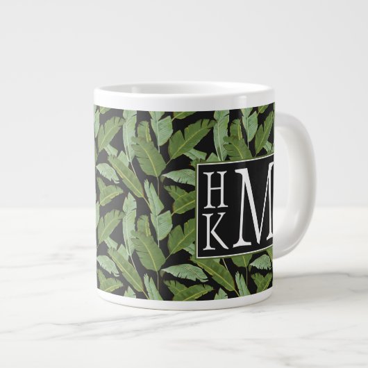 Palmbladeren | Monogram Grote Koffiekop (Voorkant rechts)