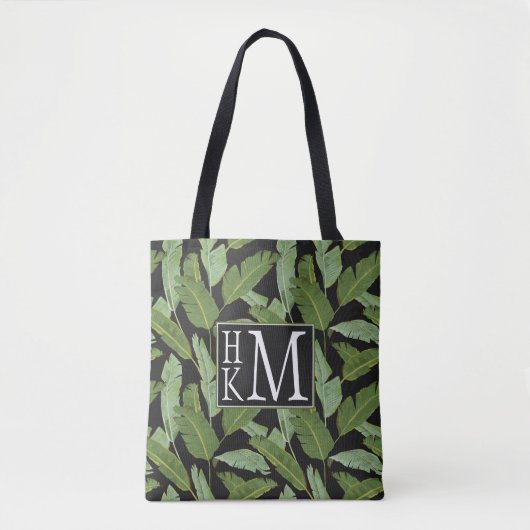 Palmbladeren | Monogram Tote Bag (Voorkant)