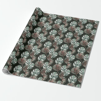 Palmbladeren, monstera: tropische waterverf. cadeaupapier