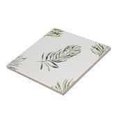 Palmbladeren naadloos op witte keramische Tegel Tegeltje (Zijkant)