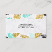 Palmbladeren | Natuurlijk | Marmer Visitekaartje (Achterkant)