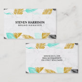 Palmbladeren | Natuurlijk | Marmer Visitekaartje (Voorkant / Achterkant)