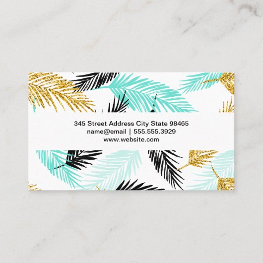 Palmbladeren | Natuurlijk Visitekaartje (Achterkant)