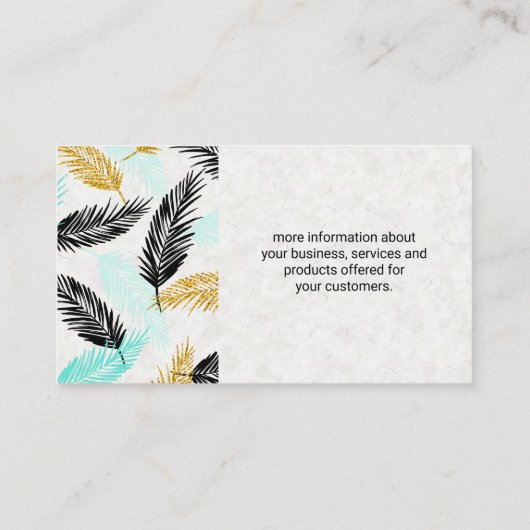 Palmbladeren | Natuurlijke Visitekaartje (Achterkant)