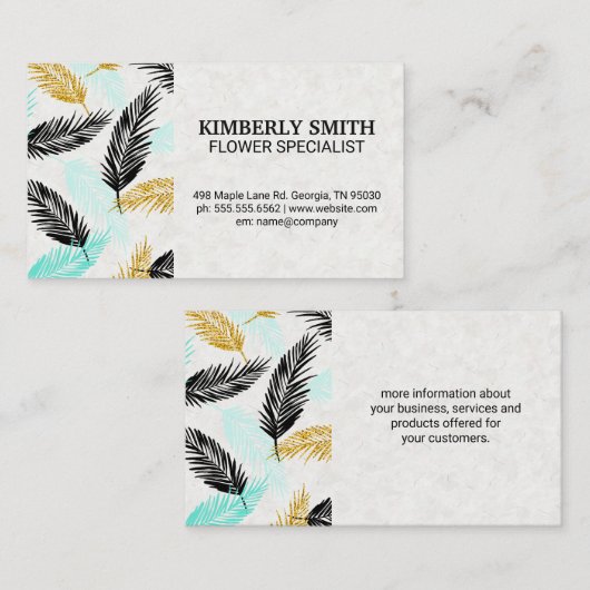 Palmbladeren | Natuurlijke Visitekaartje (Voorkant / Achterkant)