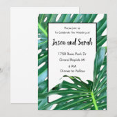 Palmbladeren oerwoud bos gebladerte bruiloft kaart (Voorkant / Achterkant)