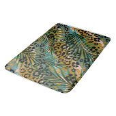 Palmbladeren op een luipaard achtergrond. badmat (Gekanteld)