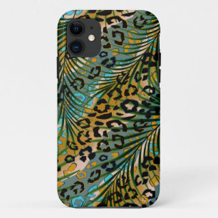 Palmbladeren op een luipaard achtergrond. Case-Mate iPhone case