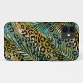 Palmbladeren op een luipaard achtergrond. Case-Mate iPhone case (Achterkant (horizontaal))
