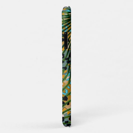 Palmbladeren op een luipaard achtergrond. Case-Mate iPhone case (Achterkant/rechts)