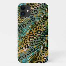 Palmbladeren op een luipaard achtergrond. Case-Mate iPhone case