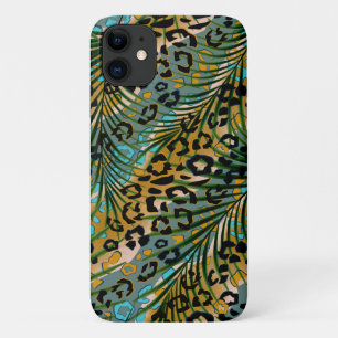 Palmbladeren op een luipaard achtergrond. Case-Mate iPhone case