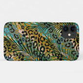 Palmbladeren op een luipaard achtergrond. Case-Mate iPhone case (Achterkant (horizontaal))