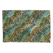 Palmbladeren op een luipaard achtergrond. kussensloop (Voorkant)