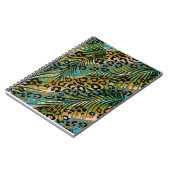 Palmbladeren op een luipaard achtergrond. notitieboek (Linkerzijde)