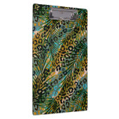 Palmbladeren op een luipaard achtergrond. servette klembord (Rechts)