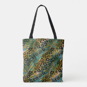 Palmbladeren op een luipaard achtergrond. tote bag (Achterkant)