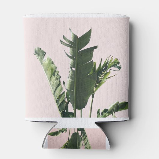 Palmbladeren op roze blikjeskoeler (Achterkant)