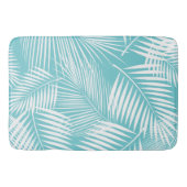 Palmbladeren op turquoise  badmat (Voorkant)