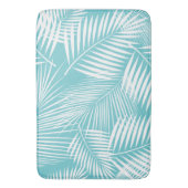 Palmbladeren op turquoise  badmat (Voorkant Verticaal)