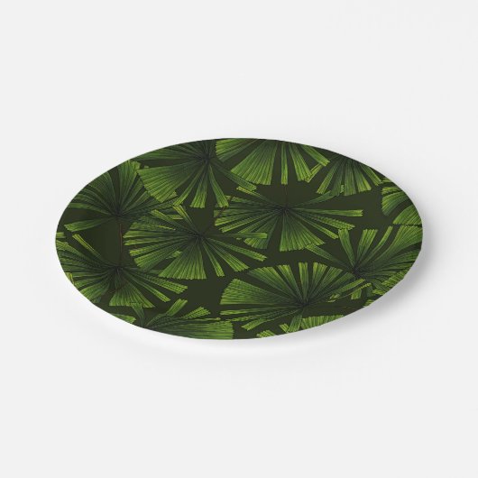 Palmbladeren Papieren Bordje (Gekanteld)