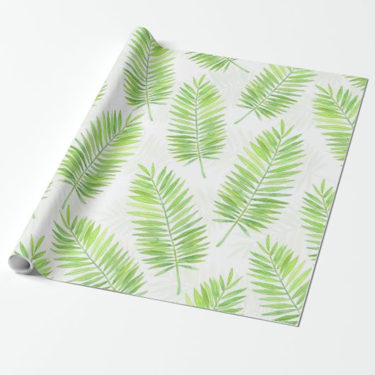 Palmbladeren patroon cadeaupapier (Uitgerold)