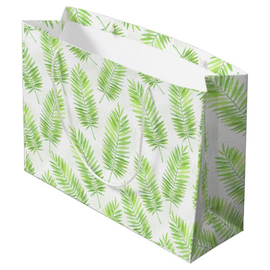 Palmbladeren patroon large cadeautasje (Achterkant Gekanteld)