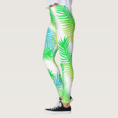 Palmbladeren Patroon Leggings - Tropische Botanisc (Links)