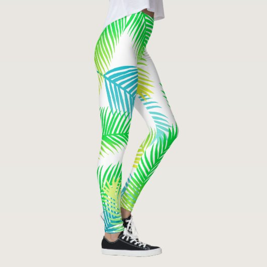 Palmbladeren Patroon Leggings - Tropische Botanisc (Rechts)