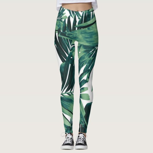 Palmbladeren Patroon Liefde #1 #tropical #wall #de Leggings (Voorkant)