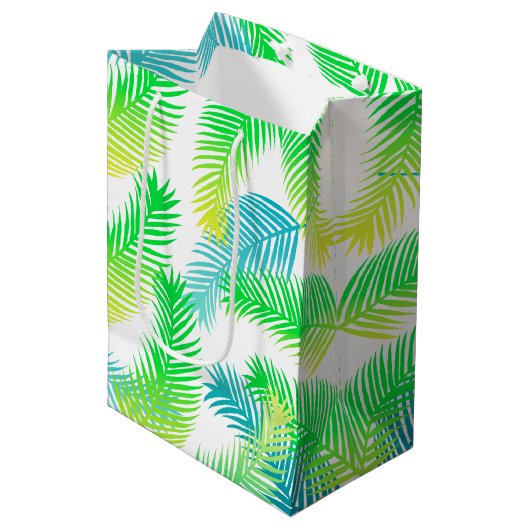 Palmbladeren patroon medium cadeauzakje (Voorkant Gekanteld)