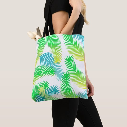 Palmbladeren patroon tote bag (Dichtbij)