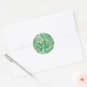 Palmbladeren Ronde Sticker (Envelop)