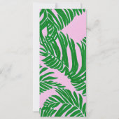 Palmbladeren Roze & Groen Algemene Verjaardagsfees Kaart (Achterkant)