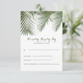 Palmbladeren RSVP Kaartje (Staand voorkant)