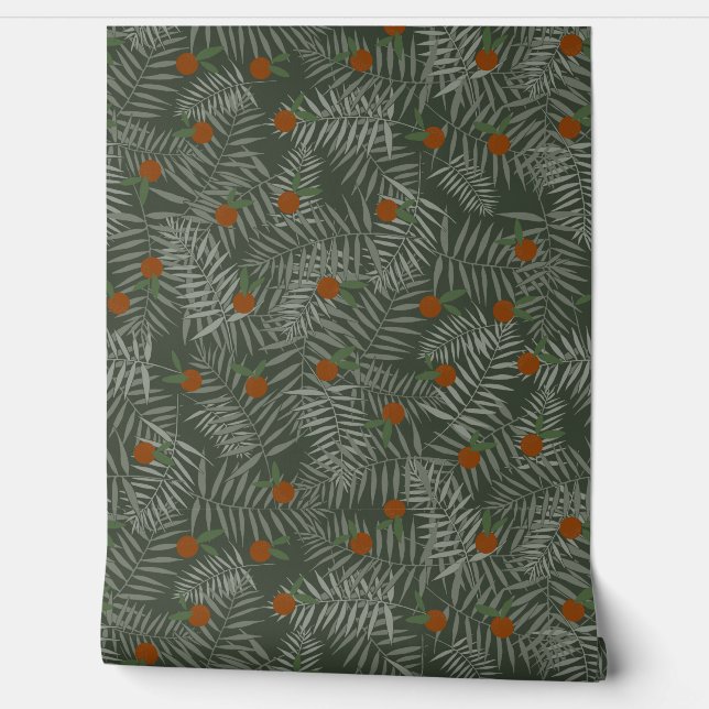 Palmbladeren & Sinaasappels Behang (Afrollen)